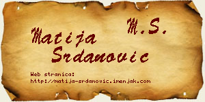Matija Srdanović vizit kartica